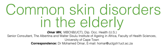 Common skin disorders in the elderly