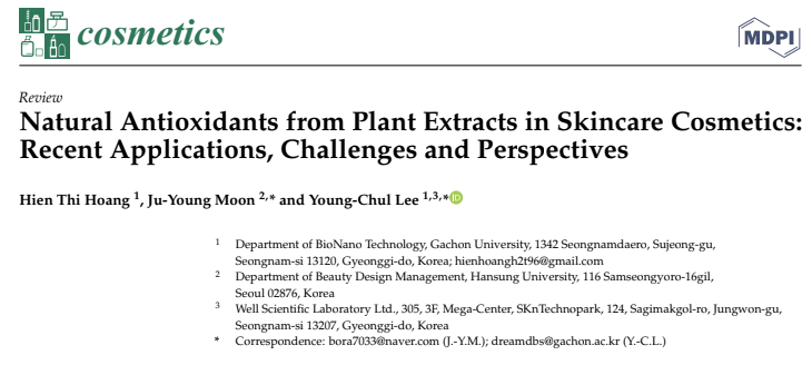 Natural Antioxidants from Plant Extracts in Skincare Cosmetics: Recent Applications, Challenges and Perspectives