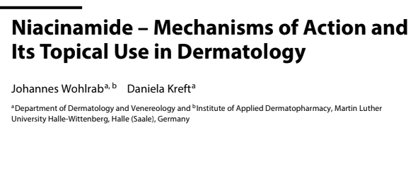 Niacinamide – Mechanisms of Action and Its Topical Use in Dermatology