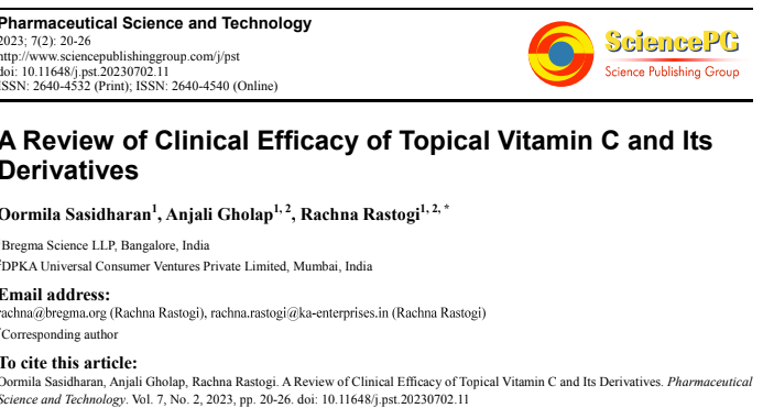 A Review of Clinical Efficacy of Topical Vitamin C and Its Derivatives