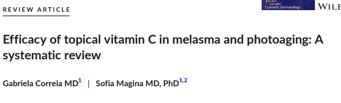 Efficacy of topical Vitamin C in melasma and photoaging: A systematic review