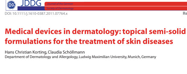 Medical devices in dermatology: Topical semi-solid formulations for the treatment of skin diseases