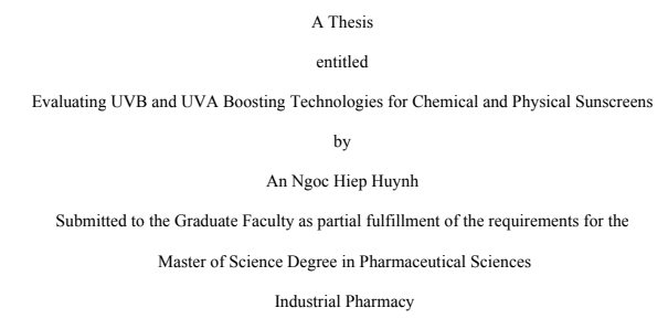 Evaluating UVB and UVA Boosting Technologies for Chemical and Physical Sunscreens