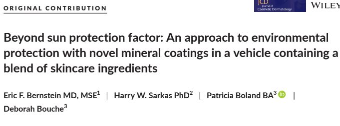 Beyond sun protection factor: An approach to environmental protection with novel mineral coatings in a vehicle containing a blend of skincare ingredients