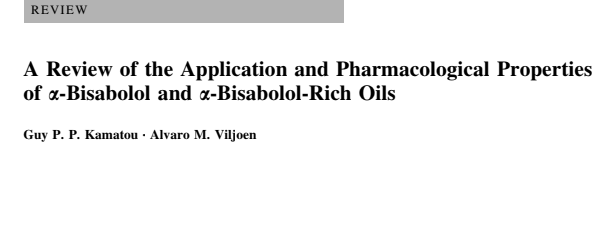 A Review of the Application and Pharmacological Properties of α-Bisabolol and α-Bisabolol-Rich Oils