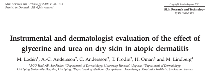 The influence of a cream containing 20% glycerin and its vehicle on skin barrier properties