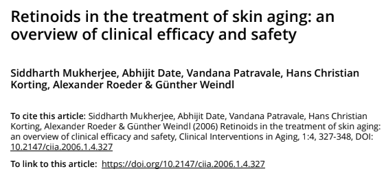 Retinoids in the treatment of skin aging: an overview of clinical efficacy and safety