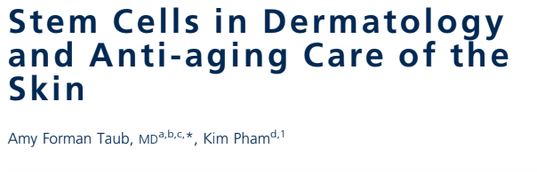 Stem Cells in Dermatology and Anti-aging Care of the Skin – MDRN