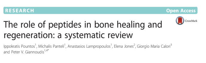 The role of peptides in bone healing and regeneration: a systematic review