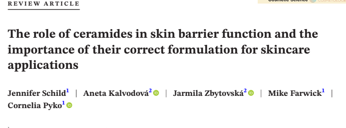 The role of ceramides in skin barrier function and the importance of their correct formulation for skincare applications