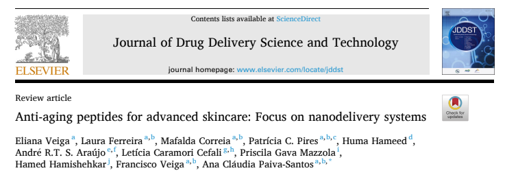 Anti-aging peptides for advanced skincare: Focus on nanodelivery systems